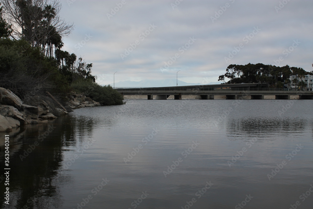 Waterway with Bridge