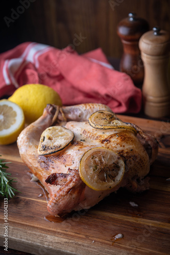 whole grilled rosemary lemon chicken
