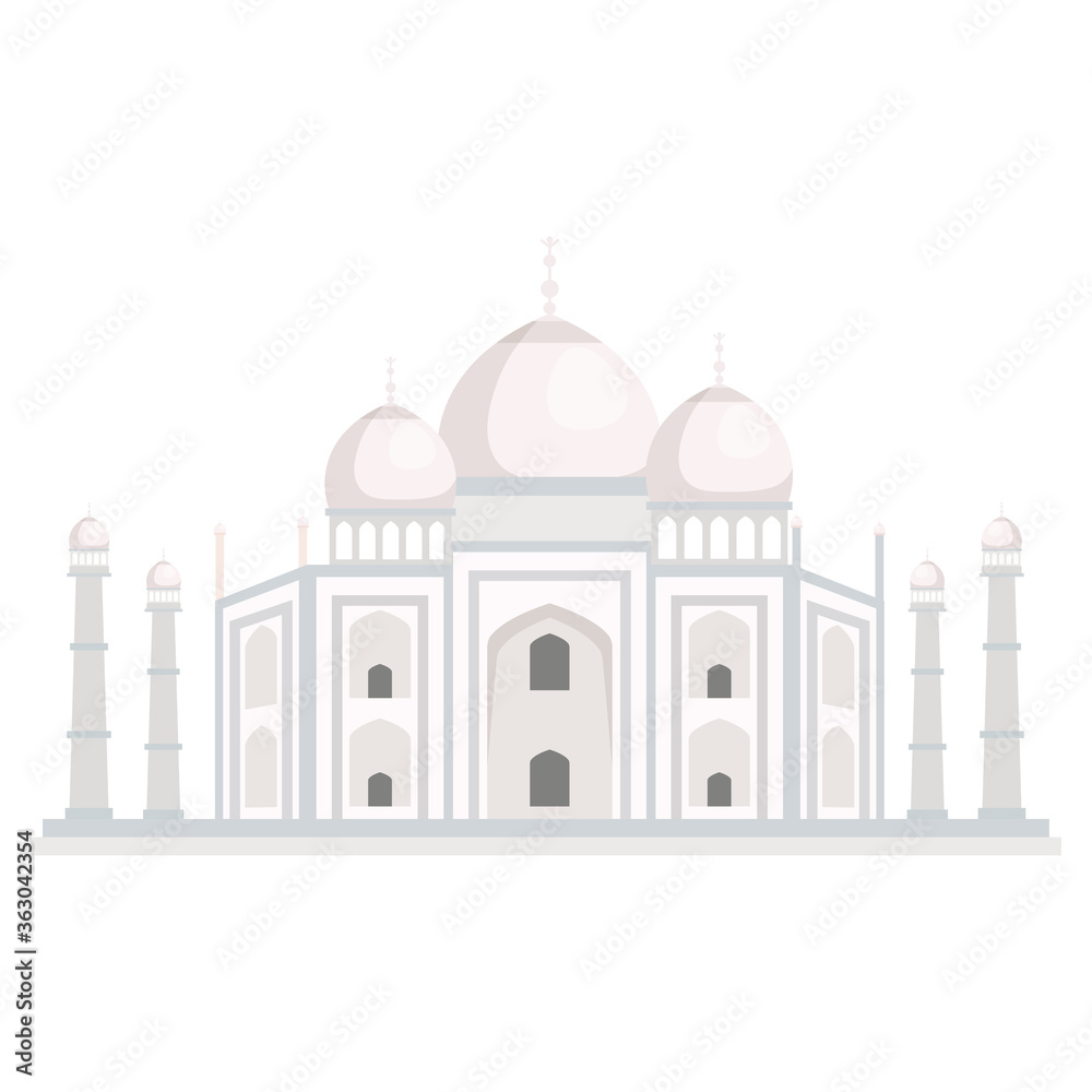 taj mahal, famous monument of india vector illustration design