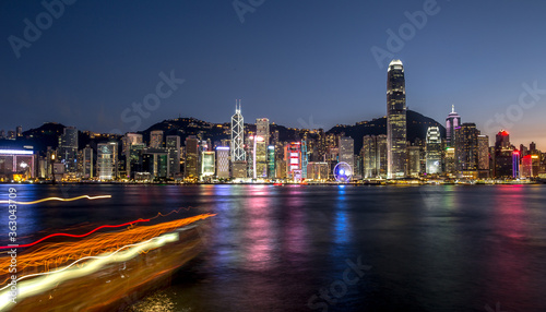 Cityscape and skyline at Victoria Harbour in Hong Kong city © joeycheung