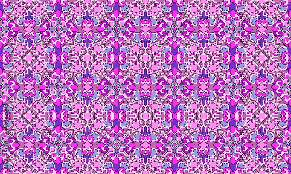 seamless pattern with violet flowers vector abstract design with purple color and pink combination. seamless pattern with violet flowers vector abstract design with purple color and pink combination.