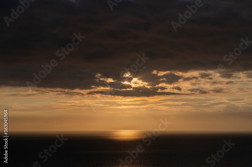 sunset with clouds background, summer time, beautiful sky 