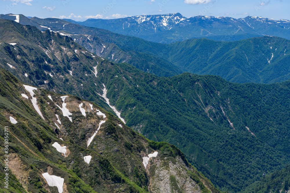 谷川岳から見た苗場山