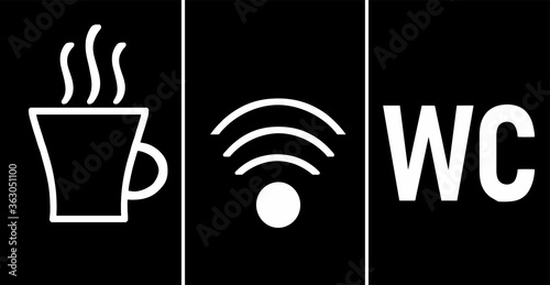 vector illustration wifi wc coffee
