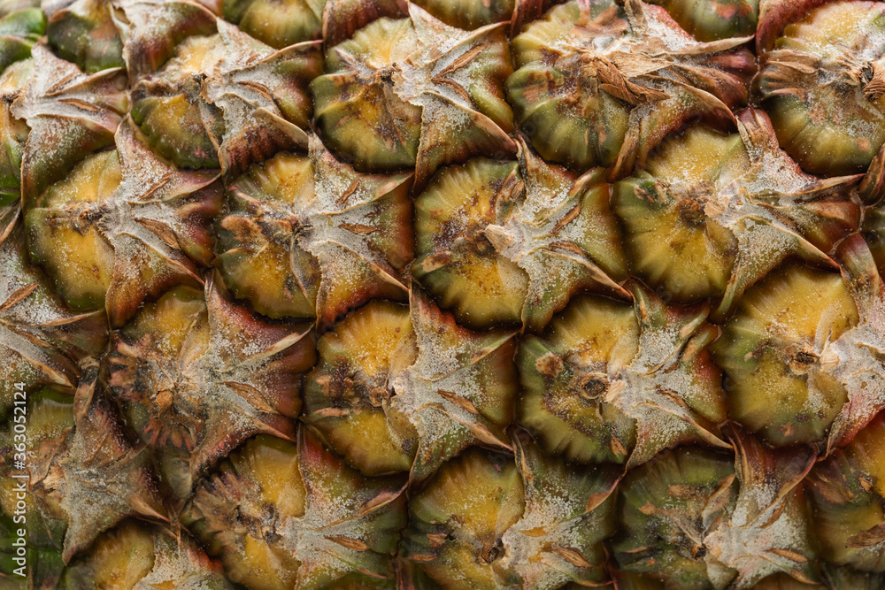top view on pineapple texture, macro photo of pineapple top view on pineapple texture, macro photo of pineapple