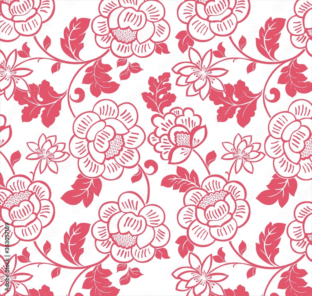 Fototapeta premium wedding card design, paisley floral pattern , India 