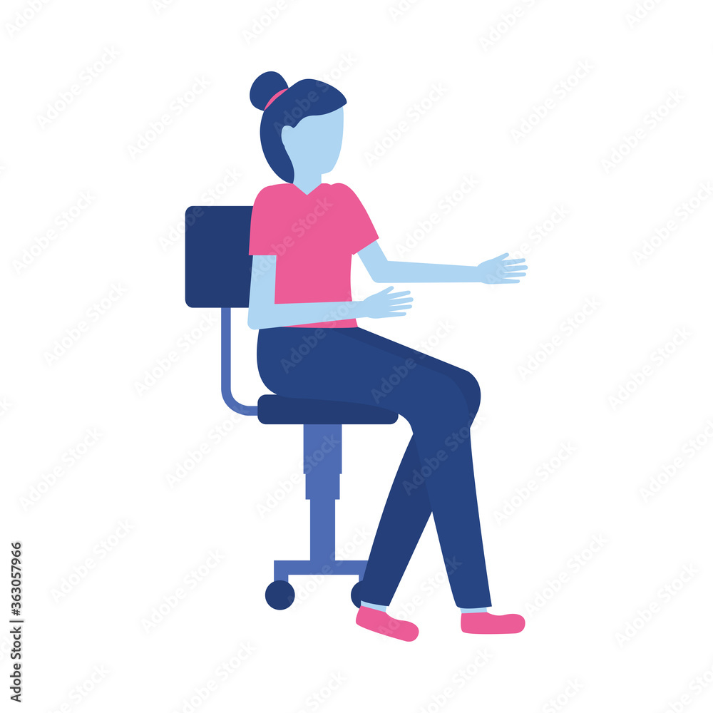 Isolated avatar woman on chair vector design