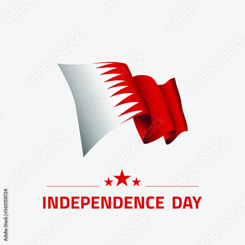 Waving flag of Bahrain for independence day greeting card, banner and social media isolated on white background vector illustration EPS 10