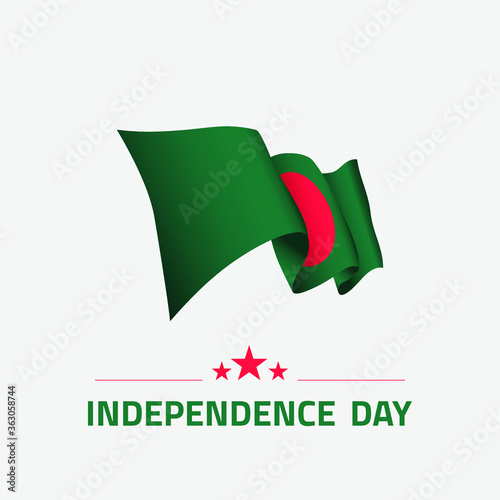 Waving flag of Bangladesh for independence day greeting card, banner and social media isolated on white background vector illustration EPS 10