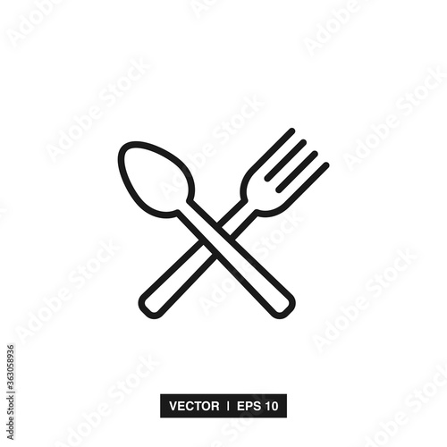 Fork spoon restaurant food icon