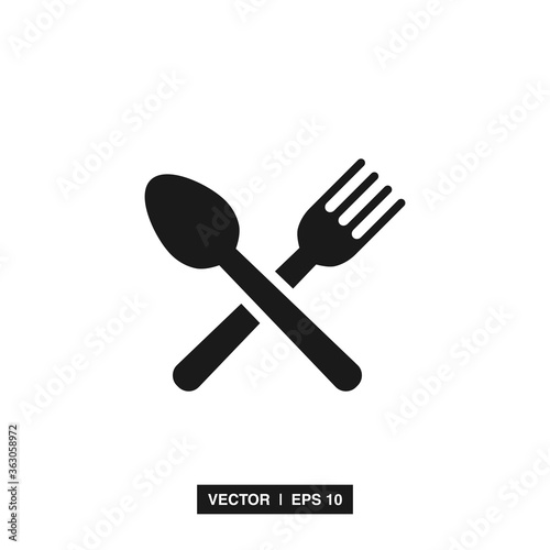 Fork spoon restaurant food icon