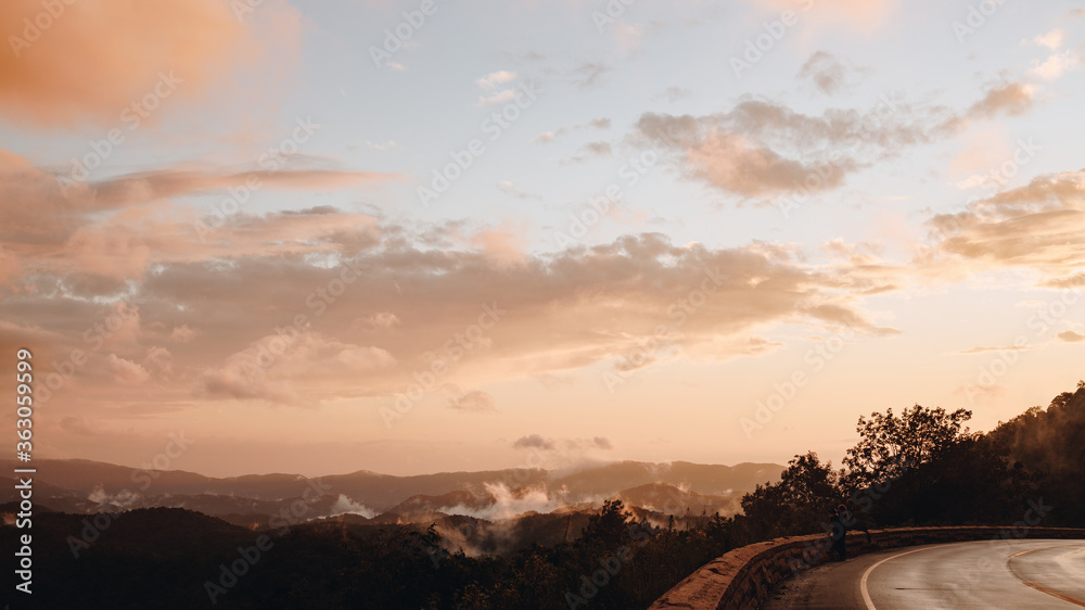 Sunset in the mountains