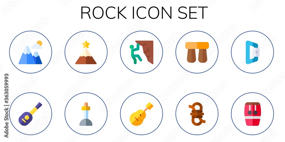 Modern Simple Set of rock Vector flat Icons Modern Simple Set of rock Vector flat Icons