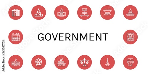 Set of government icons
