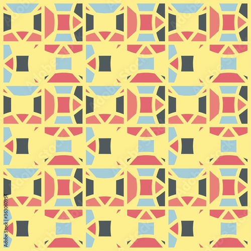 Beautiful of Colorful Shape, Repeated, Abstract, Illustrator Geometric Pattern Wallpaper. Image for Printing on Paper, Wallpaper or Background, Covers, Fabrics