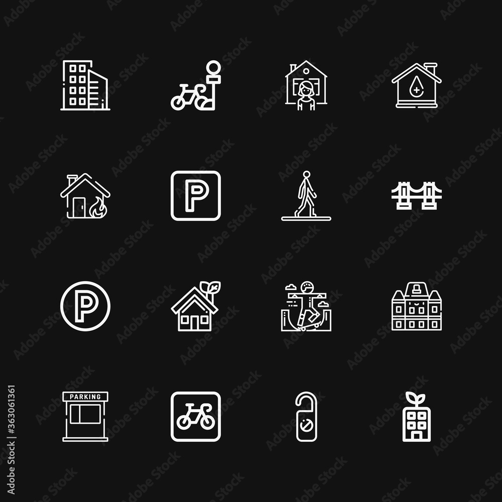 Editable 16 urban icons for web and mobile Editable 16 urban icons for web and mobile