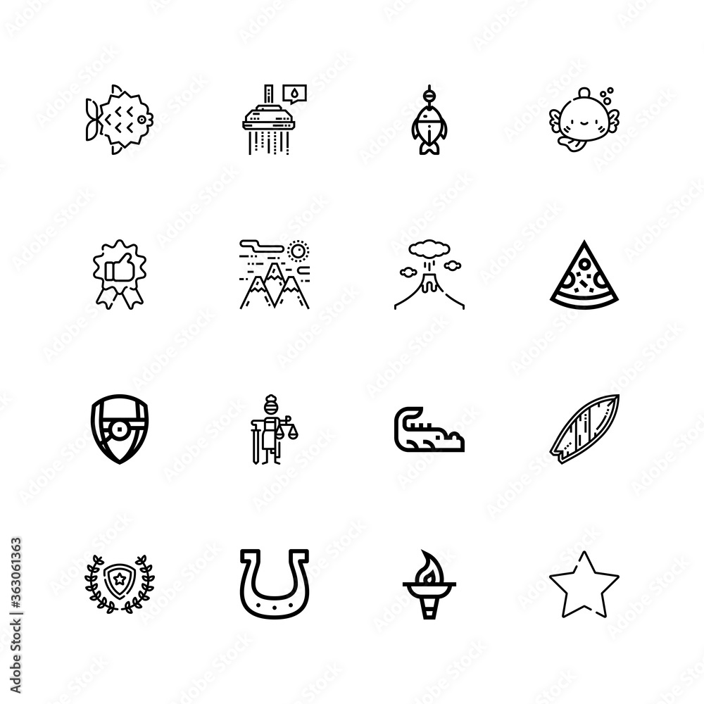Editable 16 emblem icons for web and mobile