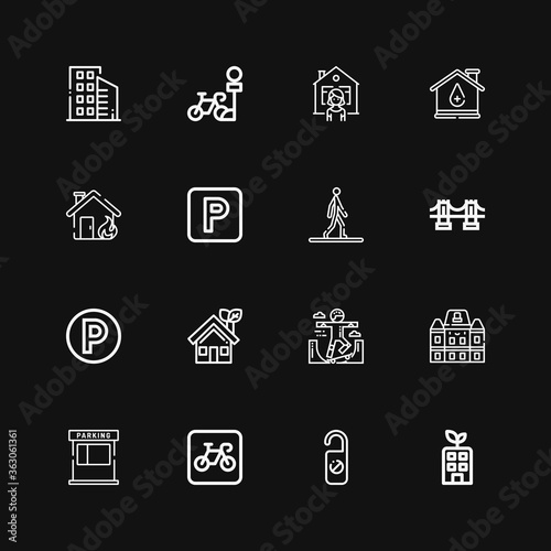 Editable 16 urban icons for web and mobile