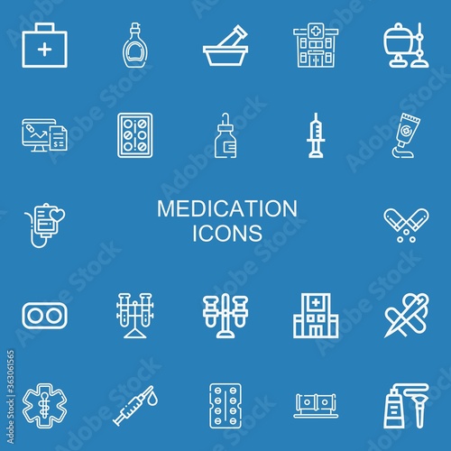 Editable 22 medication icons for web and mobile