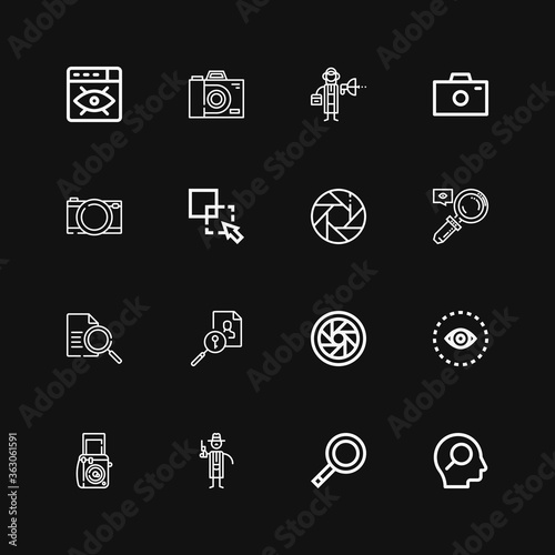 Editable 16 zoom icons for web and mobile