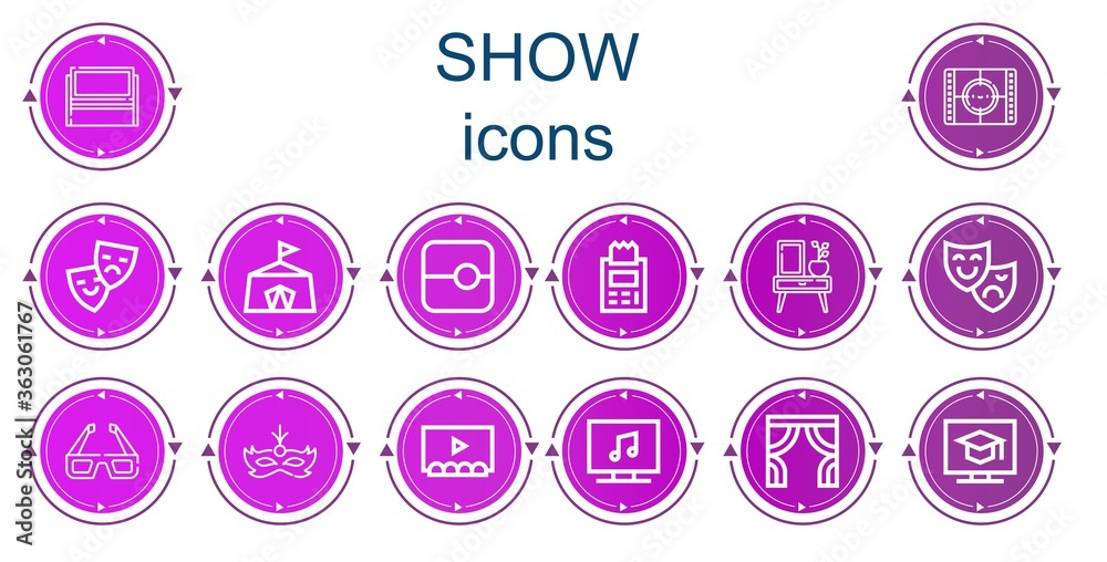 Editable 14 show icons for web and mobile Editable 14 show icons for web and mobile