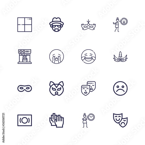 Editable 16 expression icons for web and mobile