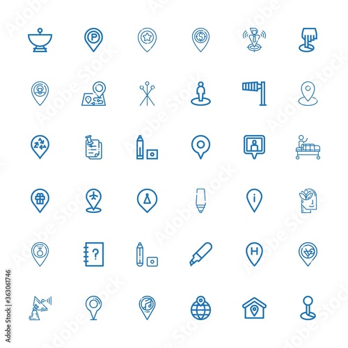Editable 36 position icons for web and mobile