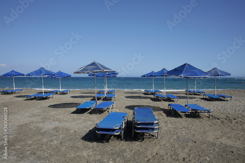 Holidays in frangokastello beach creta island greece covid-19 season background modern high quality prints photo