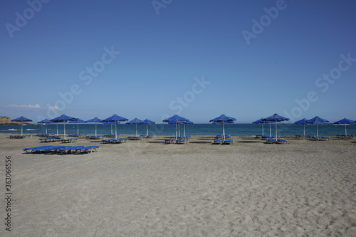 Holidays in frangokastello beach creta island greece covid-19 season background modern high quality prints photo