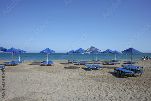 Holidays in frangokastello beach creta island greece covid-19 season background modern high quality prints photo