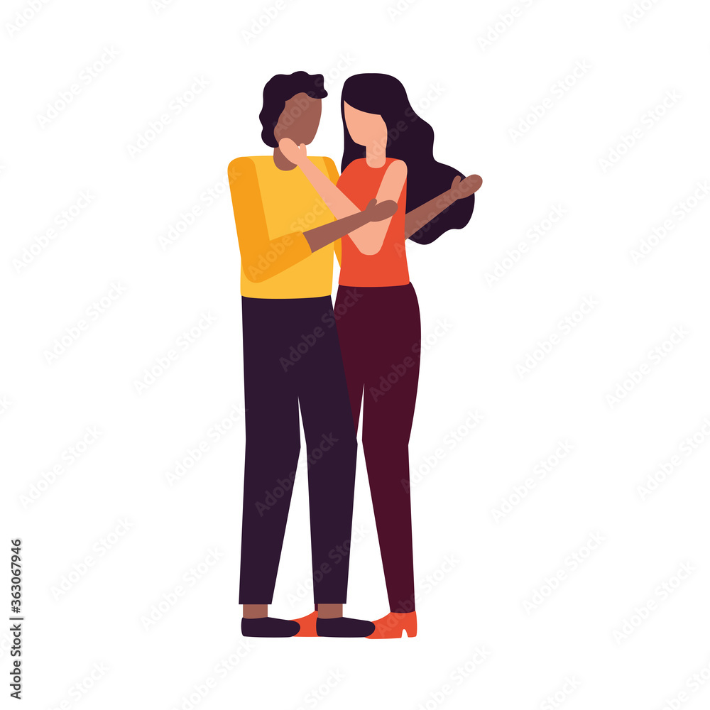 Couple of woman and man vector design
