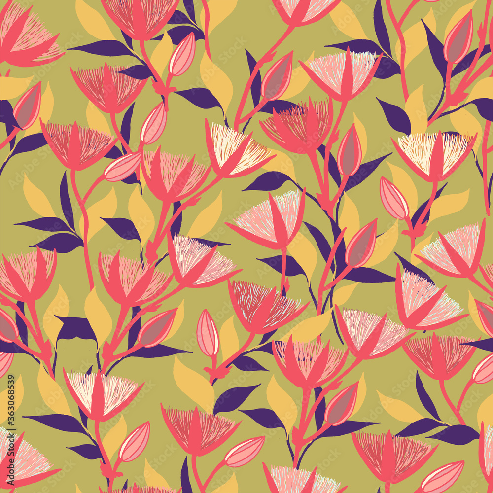 1715 Moody Flowers seamless pattern