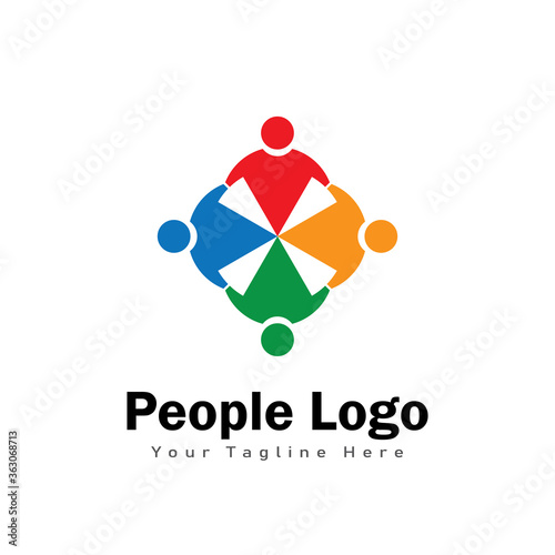 People Logo Icon Design Vector 