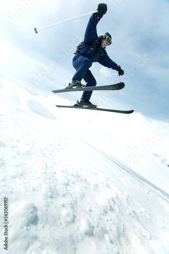 Skier performing a jump