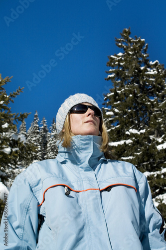 Woman in winter clothing photo