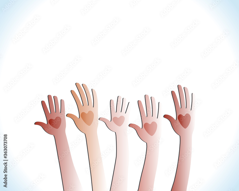 Hands love heart unity people logo vector web image Hands love heart unity people logo vector web image