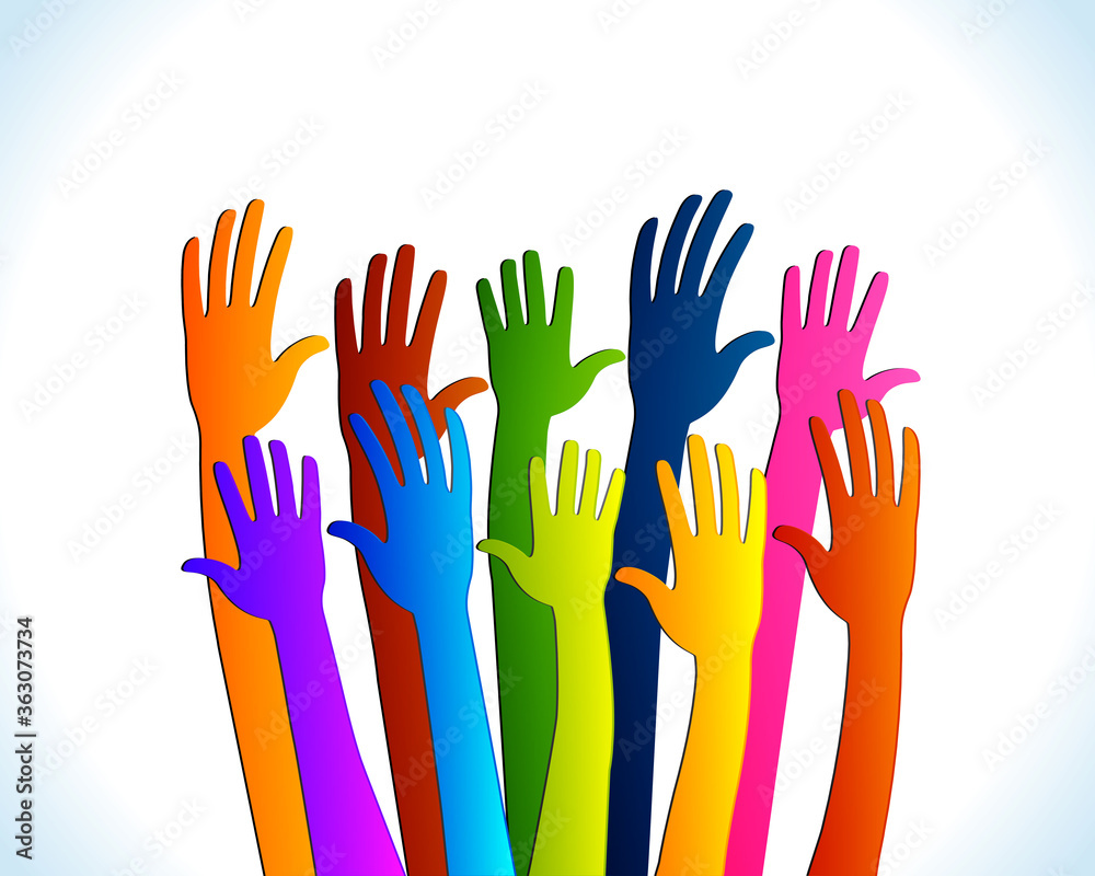 Hands diversity people logo vector web image
