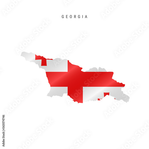 Waving flag map of Georgia. Vector illustration