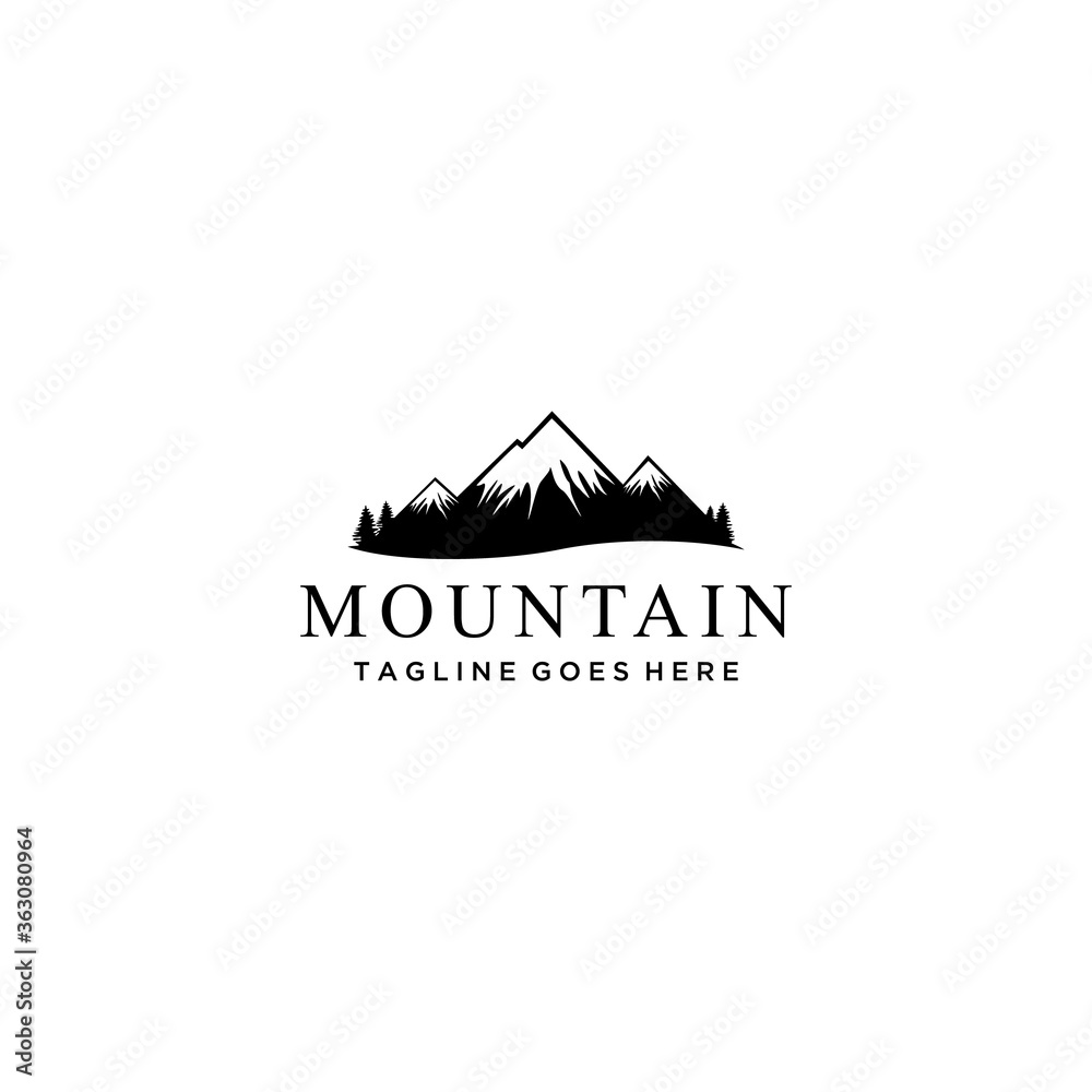 Creative Illustration Simple Mountain Logo Design Vector