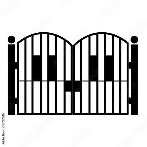 gate icon on white background. fence symbol. flat style.