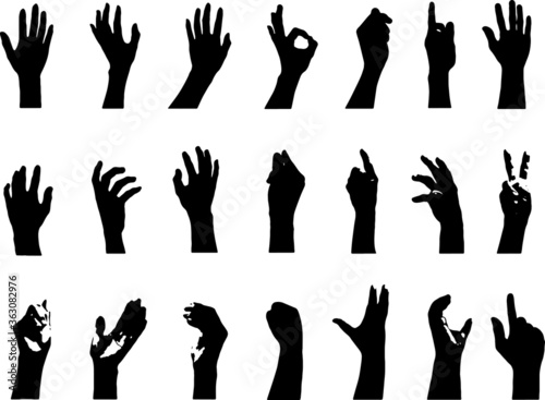 collection hand set in gesture