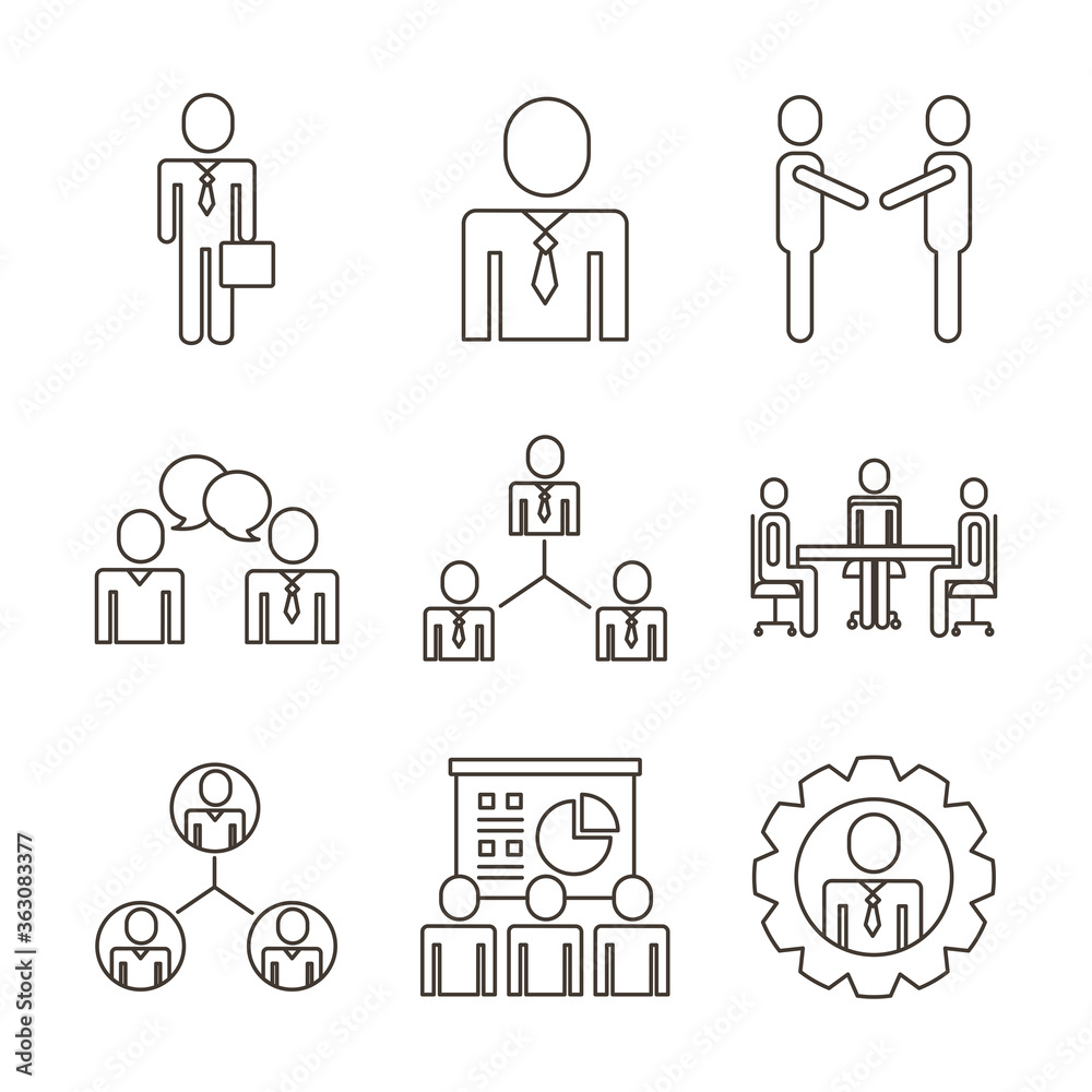 bundle of business people avatars set icons bundle of business people avatars set icons
