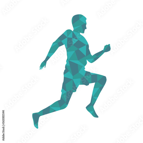 silhouette of athletic man running
