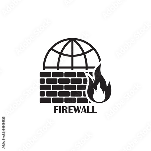 firewall icon , digital icon vector