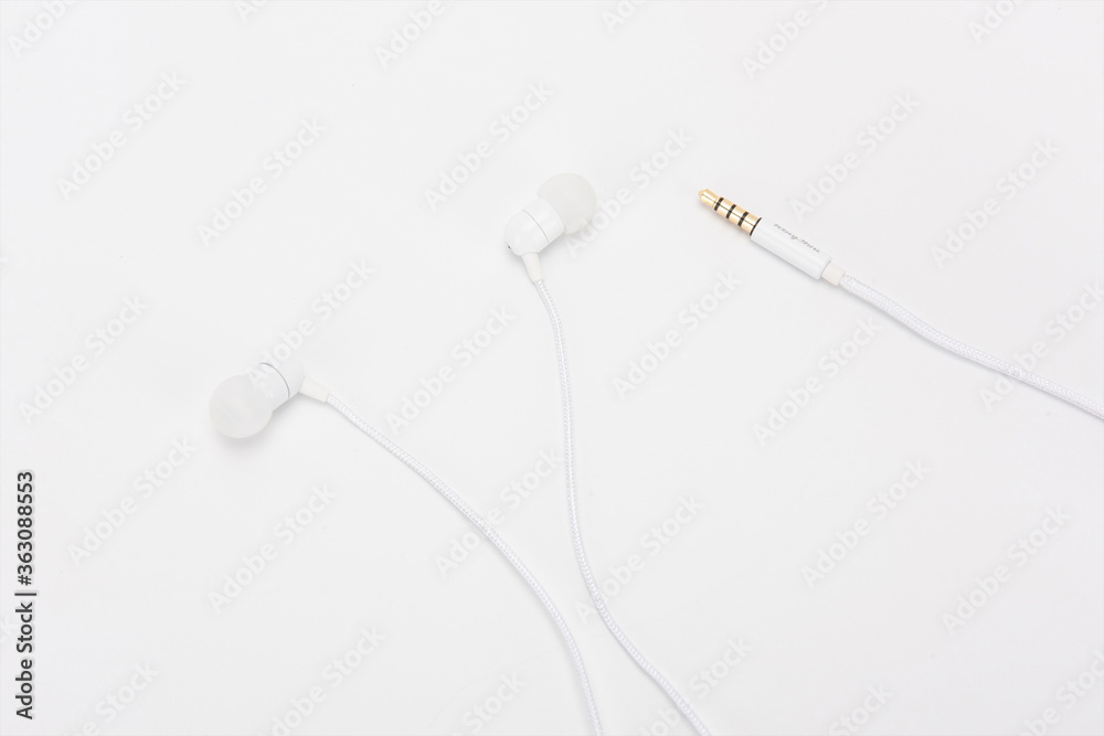 earphones isolated on a white background earphones isolated on a white background