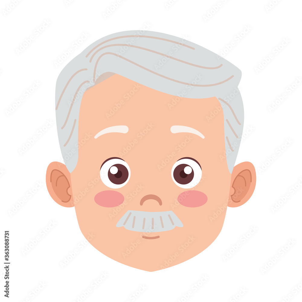 happy old grandfather with mustache avatar character happy old grandfather with mustache avatar character