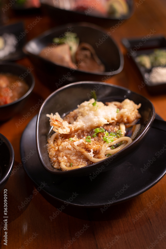 Delicious tempura udon