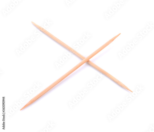 illustration Wooden Toothpicks isolated on white background, Bamboo Toothpick small sharp, Realistic Toothpicks wood (vector)