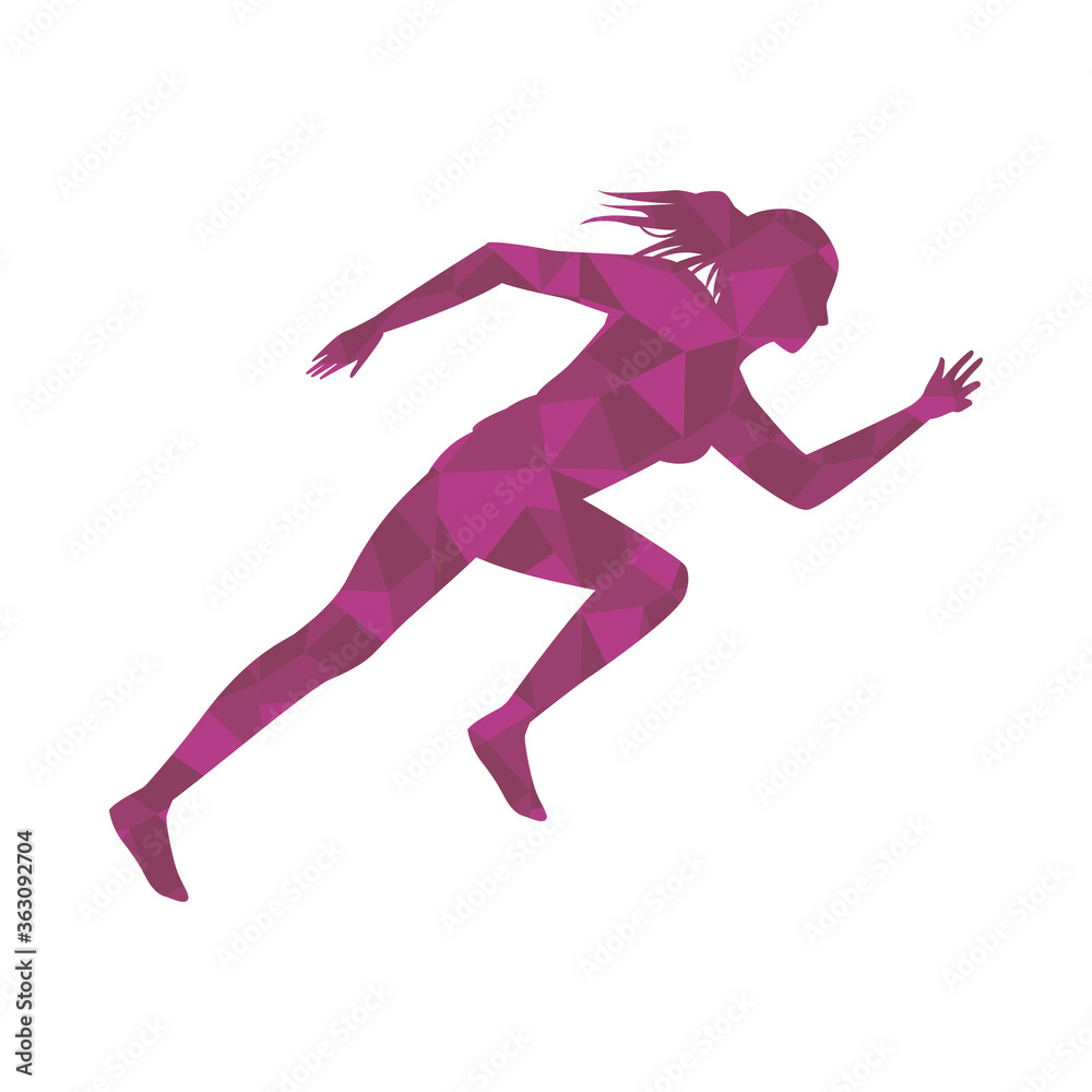 silhouette of athletic woman running silhouette of athletic woman running