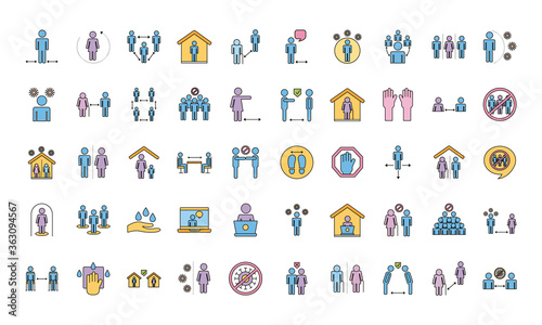 bundle of distance social set icons